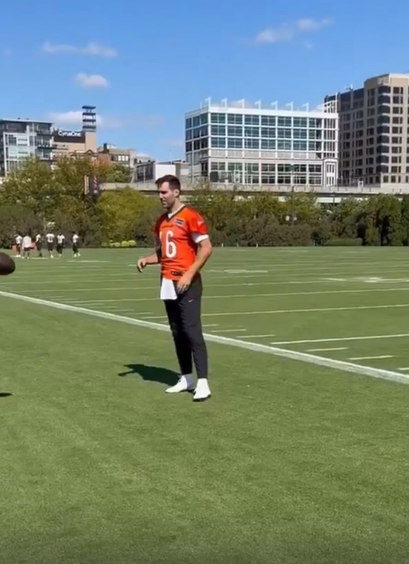 Joe Flacco at today’s practice