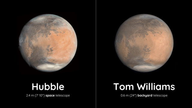 Mars from Hubble vs DIY telescope