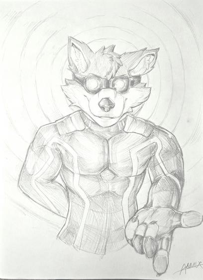 Picture of Professor Wolf, an anthro wolf, with his hand outstretched toward you. There are hypnotic waves emitted from his head, and he is dressed as a super villain.
