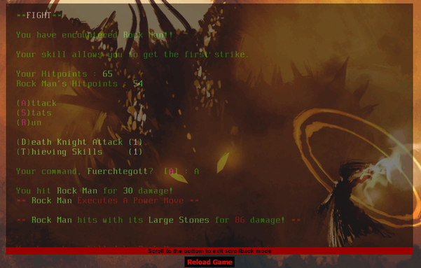 Screenshot aus dem BBS Doorgame Legend of the Red Dragon
