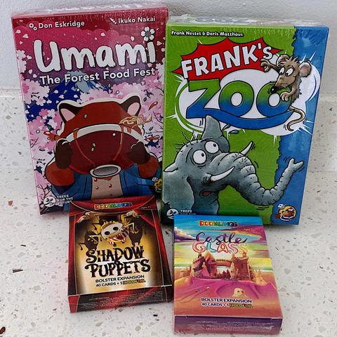 tl-br: Umami, Frank's Zoo, Shadow Puppets, Castle Glass