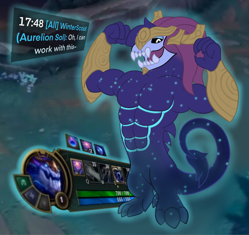 WinterScout's Verenix post transformed into Aurelion Sol from League of Legends!