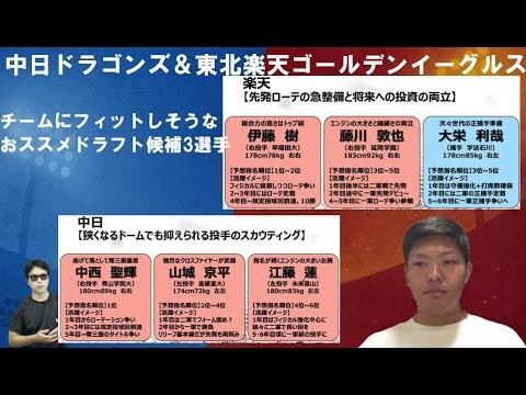 中日ドラゴンズ＆東北楽天ゴールデンイーグルス！チームにフィットしそうなおススメ2025年ドラフト候補3選手【やまけんさん】