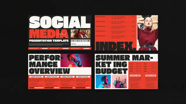 Social Media Report Presentation Template by E-Type for Adobe InDesign