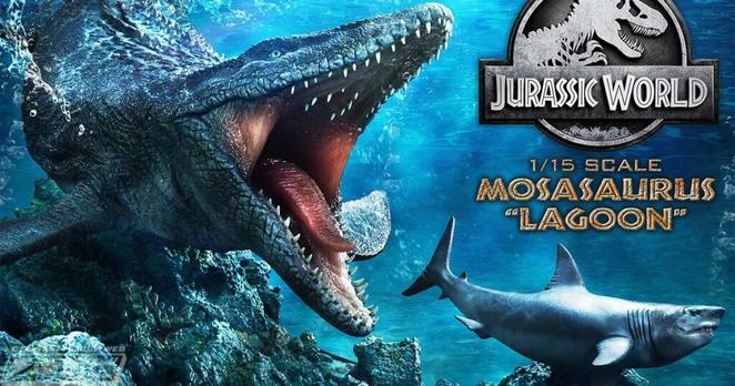 『ジュラシック・ワールド』水中で獲物を追い詰めるモササウルスのフィギュアがプライム１スタジオから登場！ボーナス版にはインドミナス・レックスの頭蓋骨のディスプレイモデルが付属！ - 電撃ホビーウェブ