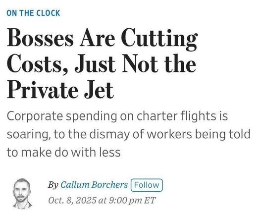 Jobs are being killed while millions are spent flying CEOs around