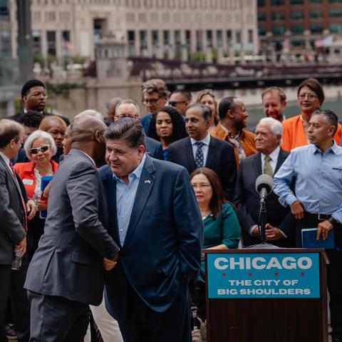 Gov. JB Pritzker of Illinois has positioned Chicago as a harbinger of the threat that he believes President Trump poses and himself as a chief antagonist to a president who has already threatened to jail him.