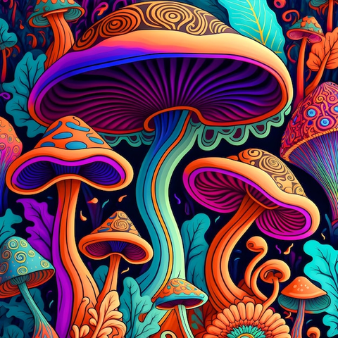 Image of psychedelic mushrooms.