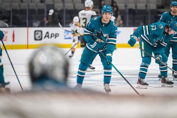 San Jose Sharks forward Michael Misa