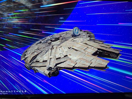Star Wars Millennium Falcon built as a corvette in No Man's Sky