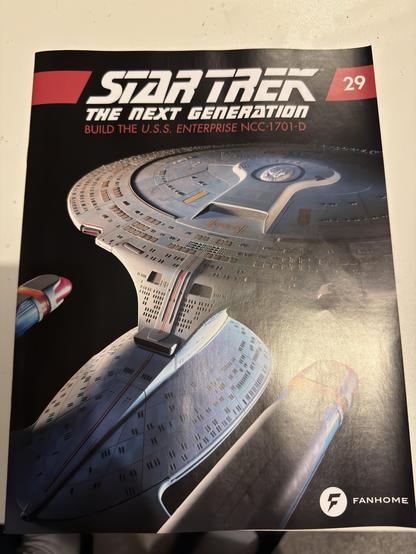 Magazine cover with a picture of the Enterprise D model.
