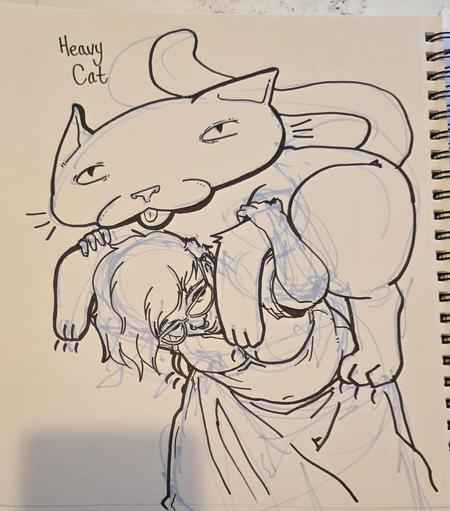 Holding a very very large cat