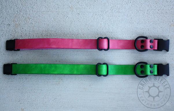 Both collars, unbuckled and laid flat
