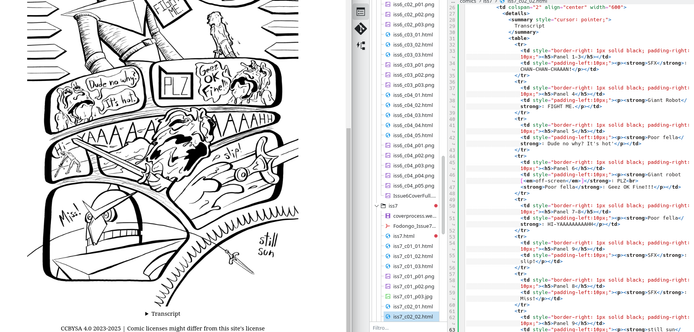 Screenshot of HTML editor and rendered page in browser.