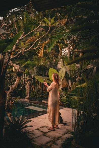 I captured this portrait within a jungle garden setting.