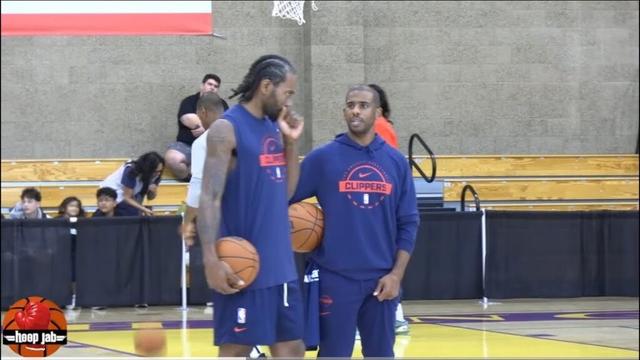 Kawhi Leonard & Chris Paul Laughing & Joking At Clippers Practice. HoopJab NBA
