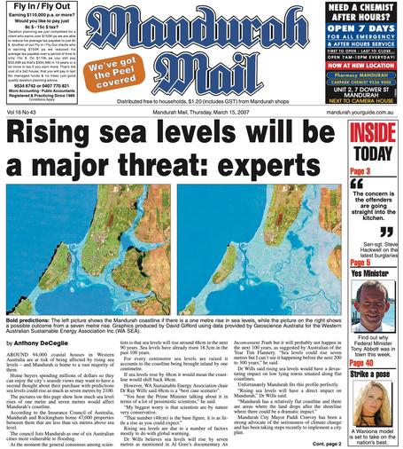 The Mandurah Mail on sea level rise