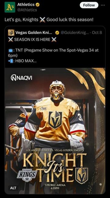 Fuck Vegas, Fuck the A’s, Fuck that lucky ass Knights team, Fuck Fisher