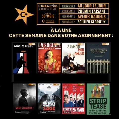 Et aussi :
– Strip Tease, version Carles années 90
– Deux films avec Monique et Michel Pinçon-Charlot
– Un pays qui se tient sage, de @davduf
– Et la trilogie sociale de Gilles Perret
– Chers Camarades, le chef-d’œuvre d’Andrey Konchalovsky