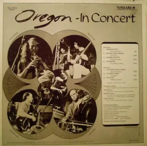 Ended Thursday and welcomed Friday with In Concert a live album by the American jazz group Oregon released in 1975.