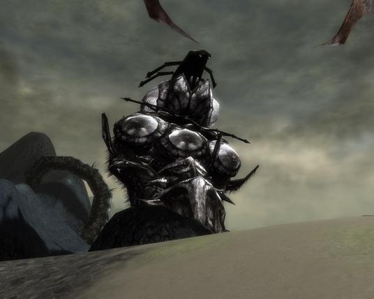 A kind of tower looking like a giant insect / or a giant insect looking like a tower.