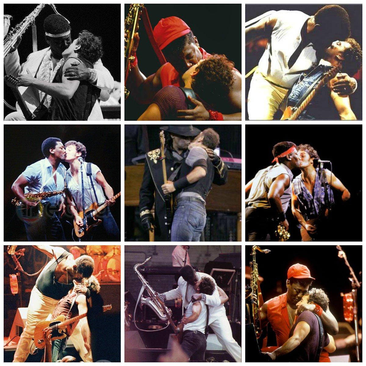 to drive the point home, this one is a grid of nine photographs of clarence and bruce kissing each other on stage.