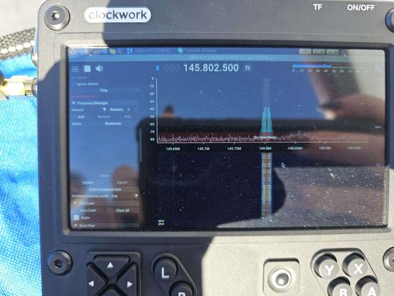 Picture of SDR++ running on ClockworkPi uConsole.