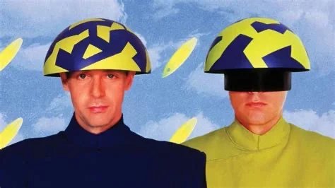 Pet Shop Boys with hemispheric hats