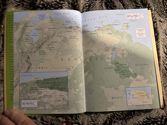 Map of Venezuela in book