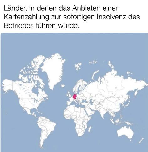 Eine Weltkarte ist auf hellem Blau dargestellt. Die Kontinente sind in einem dunkleren Blau dargestellt. Die Länder sind durch schwarze Linien begrenzt. Auf dem westlichen Teil des Kontinents Europa ist ein Land rot hervorgehoben. Der Text „Länder, in denen ein Angebot zur sofortigen Insolvenz des Betriebs gestellt wurde“ steht oben auf dem Bild.


Bereitgestellt von @altbot, privat und lokal generiert mit Gemma3:27b