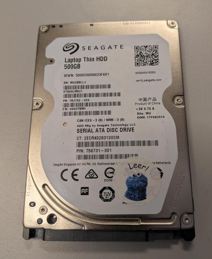 Abbildung einer Seagate HDD mit 500 GB Kapazität