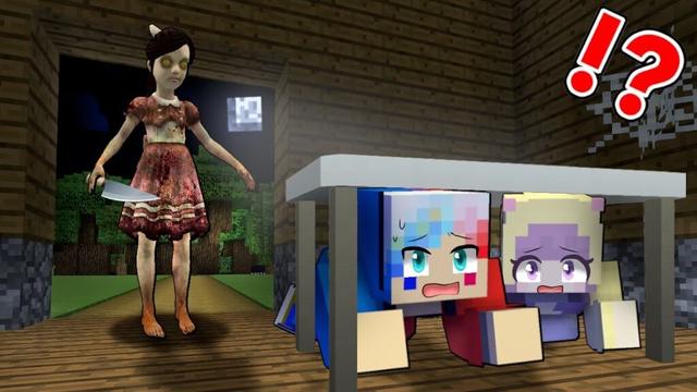 超怖いストーカーの女の子が家まで来るマインクラフト😱【マイクラ まいくら】ぽっぴんず