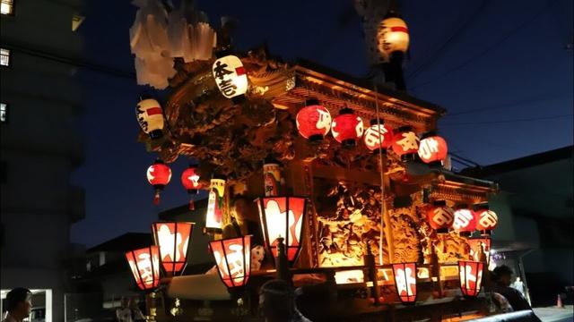 【4K】奈良県大和高田市「本町壱地車」　2024年10月12日夜曳行