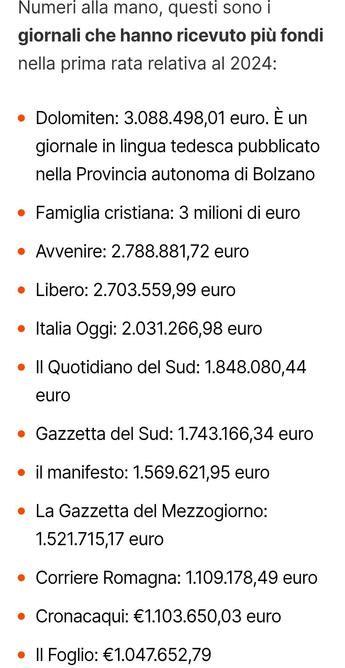 Contributi statali ai giornali