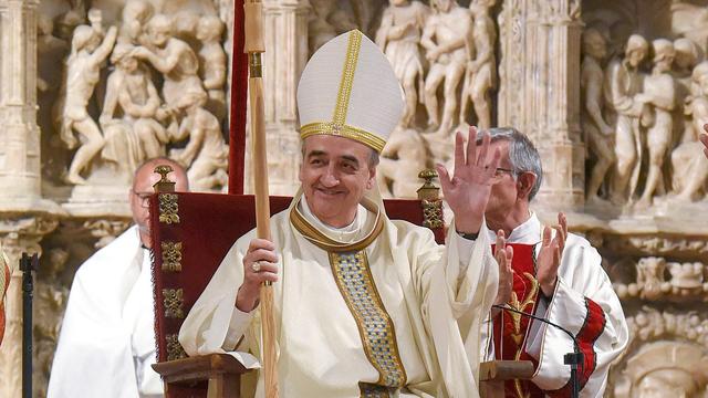 Pedro Aguado, en su toma de posesión como nuevo obispo de Huesca, el pasado mes de junio.