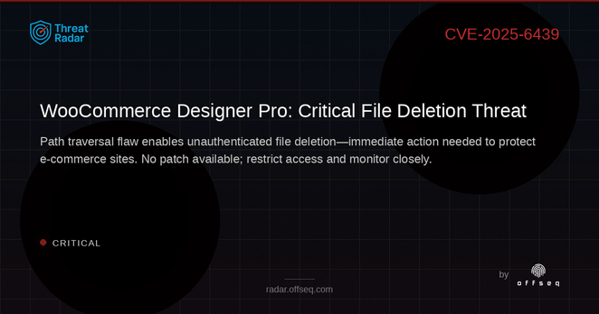 Critical threat: CVE-2025-6439: CWE-22 Improper Limitation of a Pathname to a Restricted Directory ('Path Traversal')