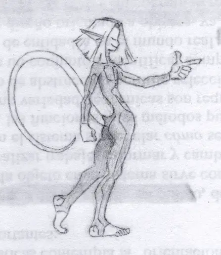 mutant cyborg pointing with the finger
