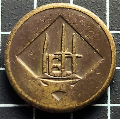 1988 Turkey İ.E.T.T. Tünel token obverse: IETT (Istanbul Electric Tram and Subway) in square. I is a candle and both T's are swords with point up, hilt down. Script: Latin Lettering: IETT