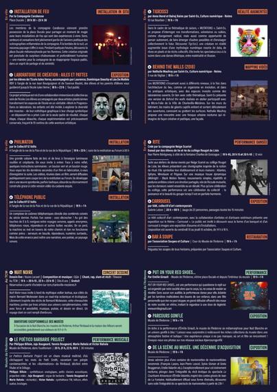 Page 2 du programme de l'édition de Nuit Blanche à Charleville-Mézières