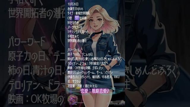 【10月26日】占術的に追い風のある時の主役！#今日の占い