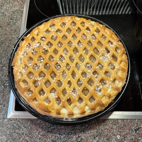 A Rheinländische Riemchenkuchen. A western German specialty, which is basically an apple pie.