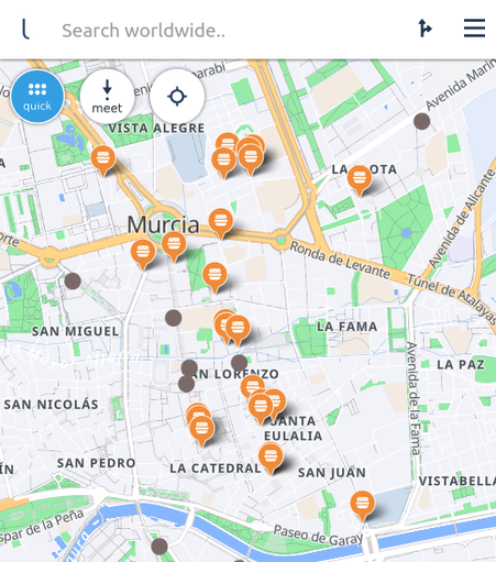picture of a map showing all fastfood locations.