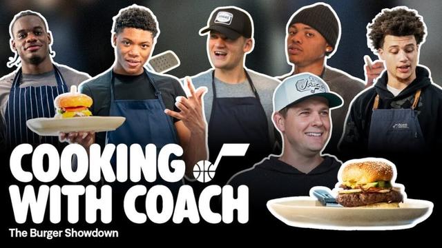 COOKING WITH COACH: The Burger Showdown 🍔🧑‍🍳 | UTAH JAZZ