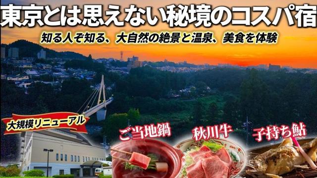 都心から1時間。大都会東京で見つけた秘境の温泉宿。リニューアルで一新！東京とは思えない絶景と温泉、美食を体験【愛犬とも泊まれます】