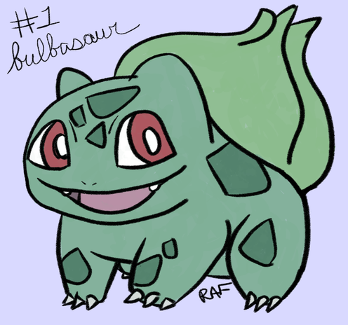 digital illustration of Bulbasaur