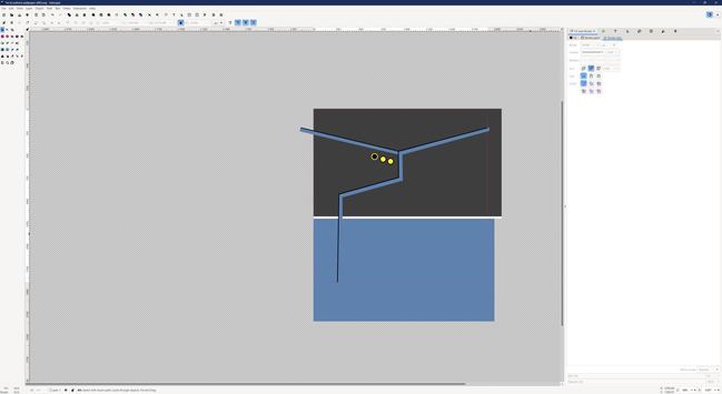 Inkscape Screenshot eines Hintergrundbildes in einem Star Trek "Science Blau", Lieutenant Commander Insignien, und Linien die einer Lower Decks Uniform nachempfunden sind