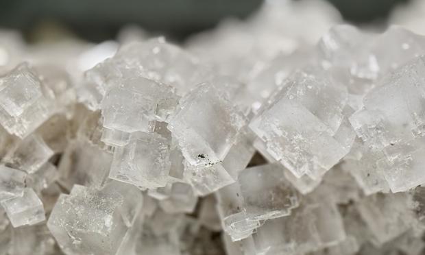 Close-up of crystallised rock salt