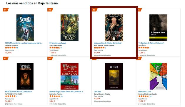 We are back among the top 3 best sellers in dark fantasy in Spain.