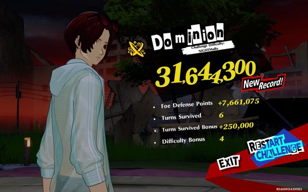 battle results screen, score 31,634,300