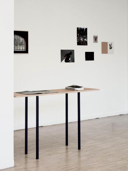 Colour photograph of an exhibition view showing photographic, drawing and book design works by Clara Neumann, 2025 (taufrisch#10 at #GEDOK #Stuttgart)